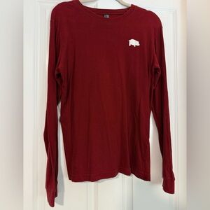 Bella Canvas Red Long Sleeve Top w/ Pig Detail